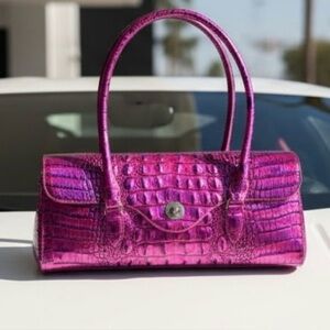 Brahmin Dayan Voltage Violet Genuine Leather Handbag NWT